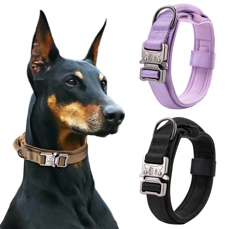 Collar para perro acolchado de alta resistencia, suministros para mascotas, Collar de entrenamiento ancho fuerte con mango para perros medianos y grandes - imagen 3