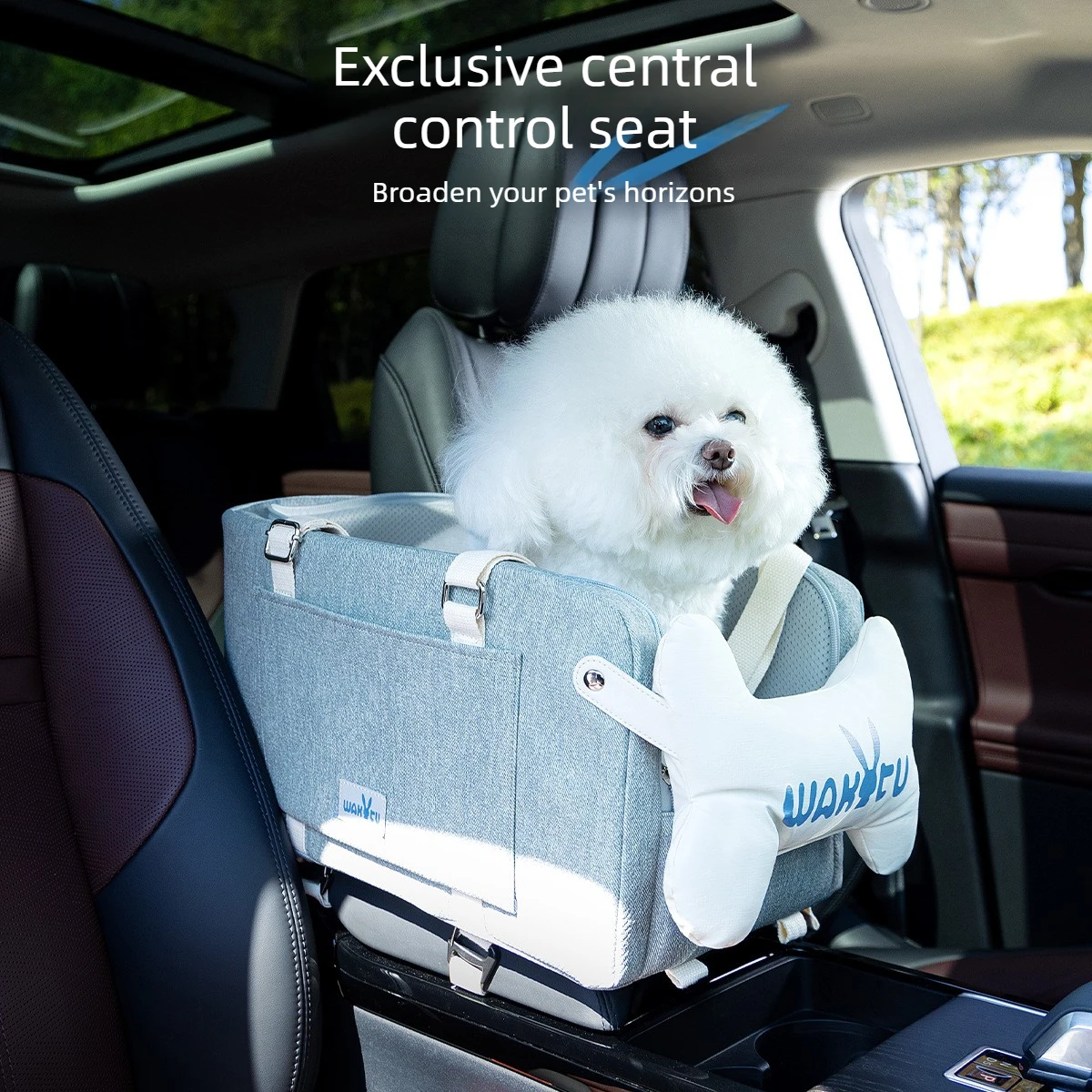 Asiento seguridad coche para perros mini y gatos – Consola central - imagen 3