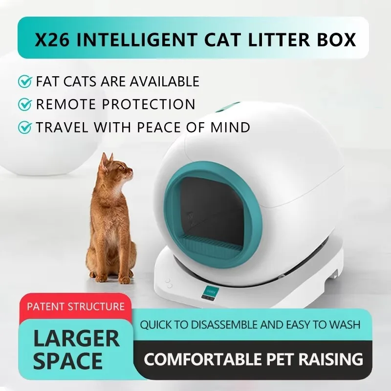 App Controlled Smart Automatic Cat Litter Box ABS Plastic with Accessories for Small Animals - imagen 2