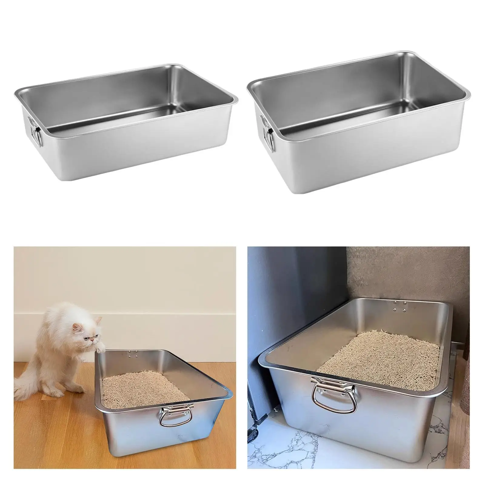 Cat Litter Box Steam Table Pan Cat Toilet Cat Cleaning Basin Pet Litter Tray