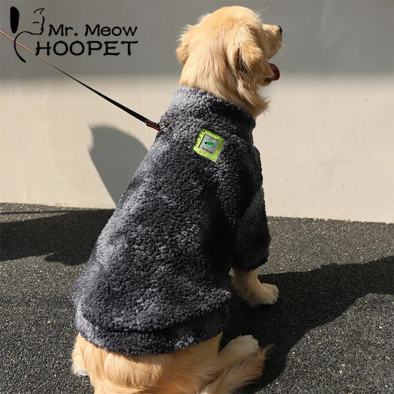 Hoopet-Chaqueta de invierno para perros grandes, abrigo de lana de cordero para perros pequeños, medianos y grandes, ropa cálida de Labrador samoyedo Border Collie, suministros para mascotas - imagen 2