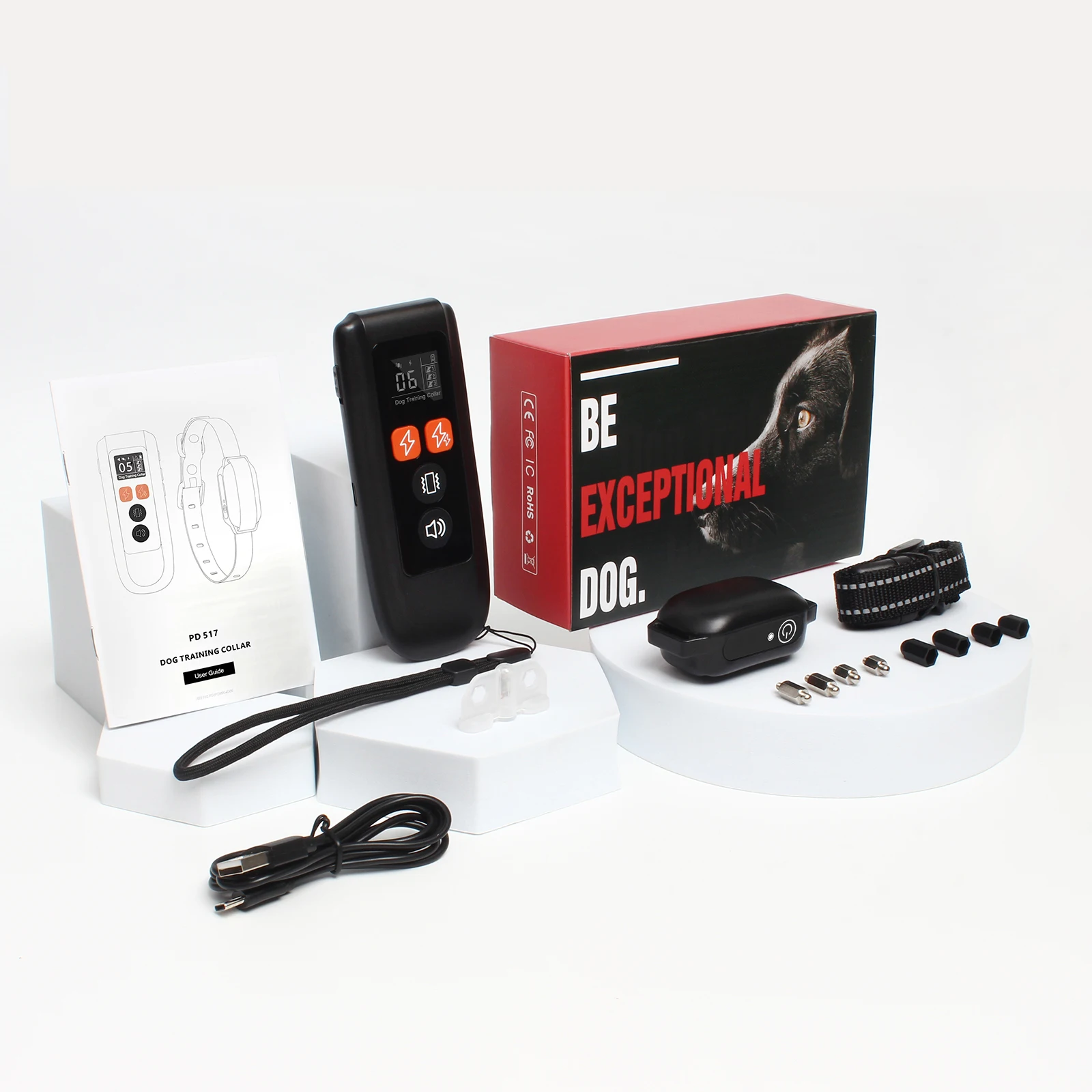 Collar de perro eléctrico impermeable IPX7 con control remoto, Collar de entrenamiento de perro recargable de 3300 pies, Collar de choque para perros de todos los tamaños - imagen 5