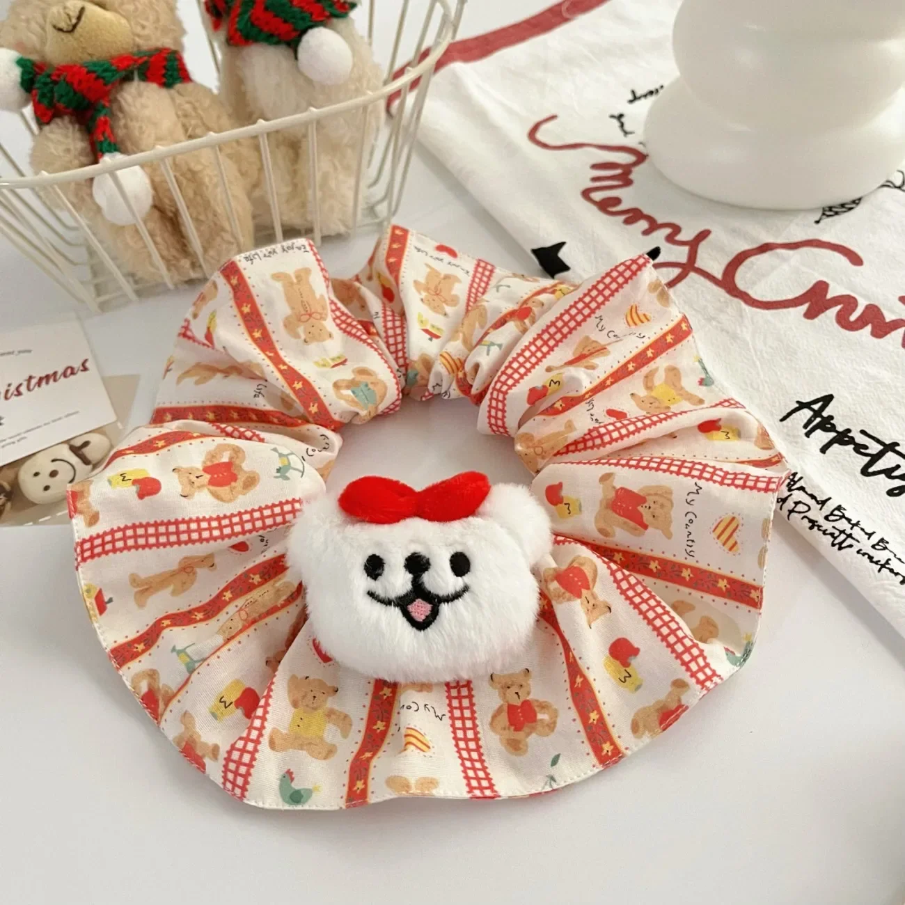 Babero navideño para mascotas, Collar a rayas para perros y gatos, toalla de baba de algodón puro para mascotas, bufanda para perros pequeños, ropa para perros pequeños, ropa para cachorros - imagen 4