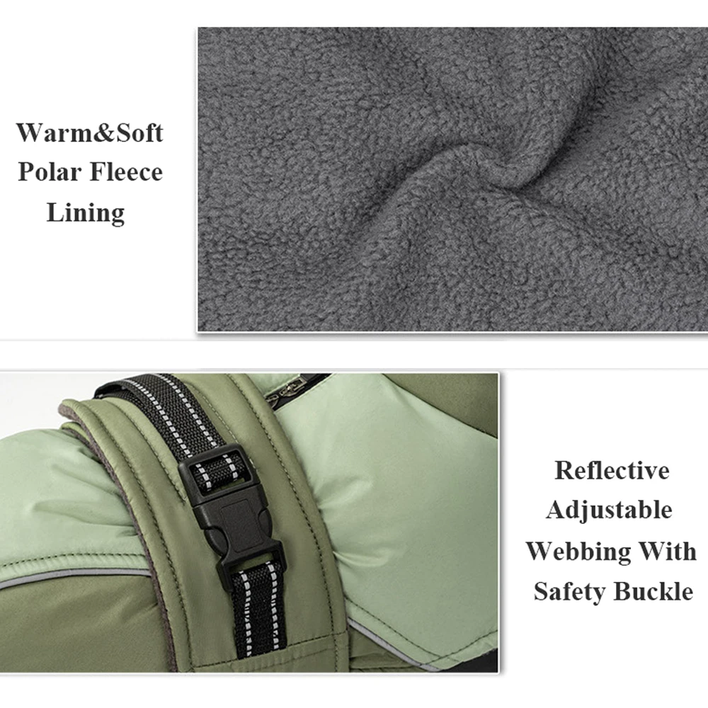 Chaqueta de invierno para perros pequeños y medianos, chaleco con cuello alto de piel para perros, abrigo reflectante suave acolchado, ropa cálida para perros, traje grueso para cachorros - imagen 4