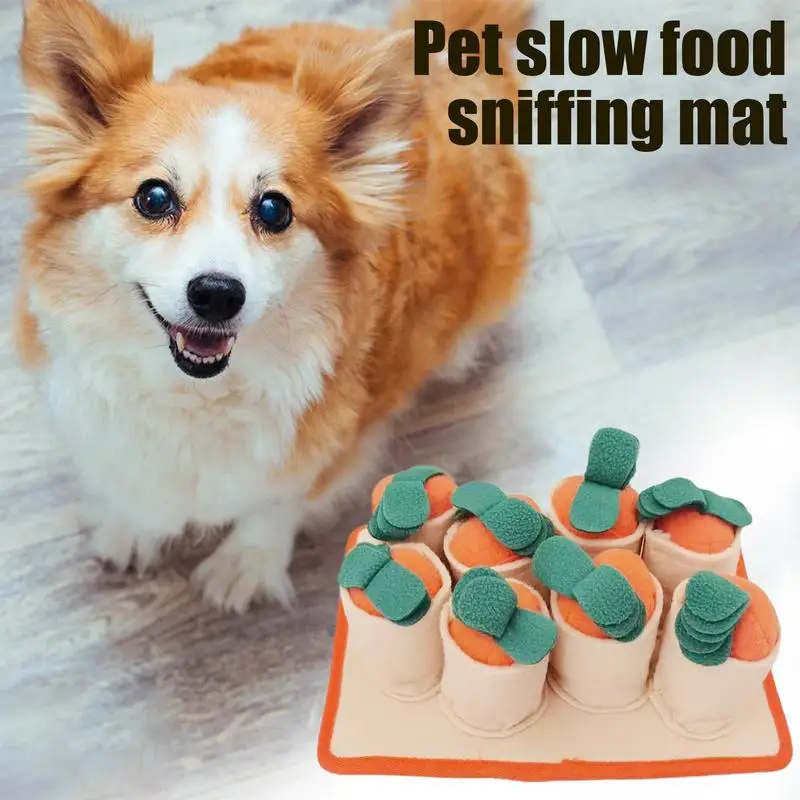 Estera de zanahoria para perros, juguetes coloridos para excavación de perros, almohadilla de alimentación de mascotas de fieltro, juguete interactivo divertido para enriquecimiento de perros - imagen 3