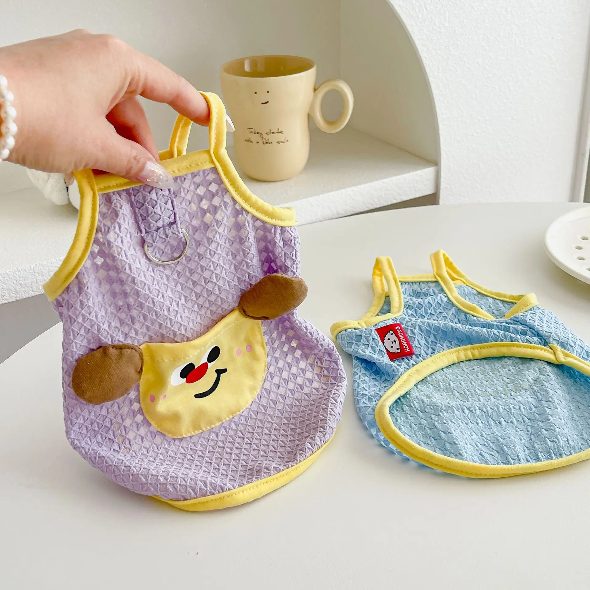 Top con correa para perro de primavera para mascotas, ropa para cachorros pequeños y medianos con bonitos dibujos para perros pequeños y medianos - imagen 3