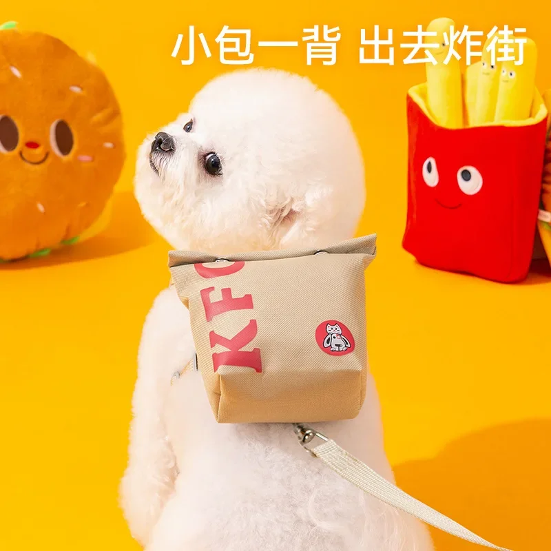 Correa de mochila para mascotas, bonita correa para salir de perros pequeños, pecho para perros pequeños, correa libre antirotura - imagen 2