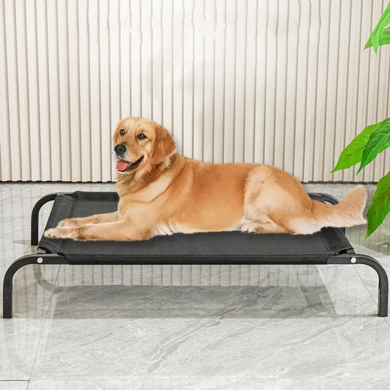 Cama transpirable para perros grandes, perrera desmontable de viaje, lavable, con marco de hierro, suministros para mascotas - imagen 2