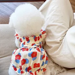 Vestido floral para perros y gatos - Ropa de princesa