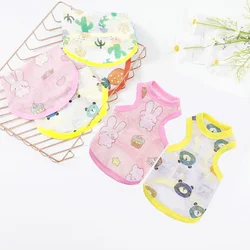 Chaleco fino para perros con ropa estampada bonita para perros pequeños, disfraz para cachorros, Chihuahua, protector solar, chaleco refrescante para perros, camiseta para perros Grils de verano