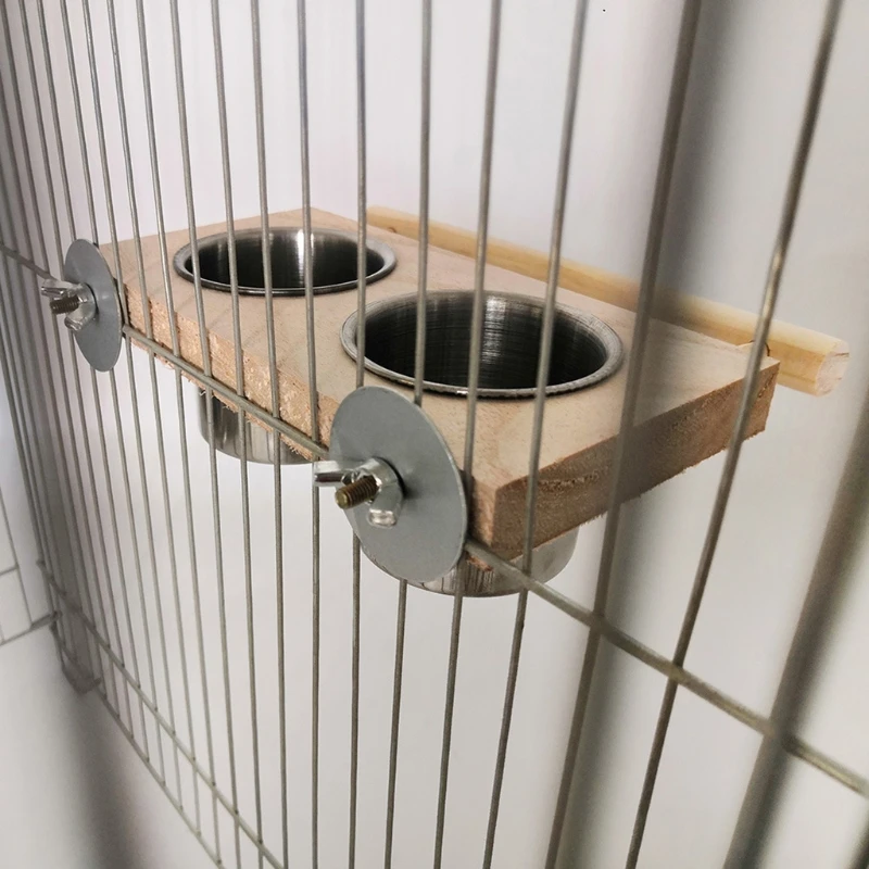 Tazas de alimentación de pájaros para jaula, comederos colgantes para loros, tazón de agua y comida con percha para cacatúas, Conures, fácil de instalar, envío directo - imagen 5