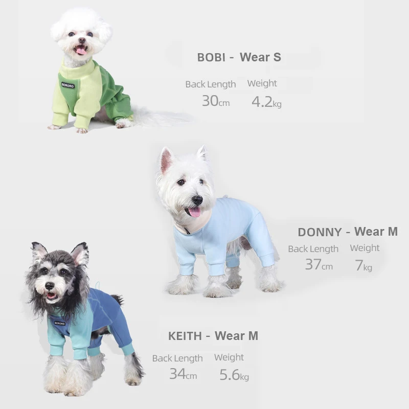 Ropa para perros, mono de terciopelo para perros pequeños y medianos, monos cálidos para perros de Primavera/otoño, camiseta interior con espalda ajustable, traje suave para mascotas - imagen 3