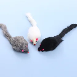 Ratón juguete para gato con sonido cola pelo largo suave resistente