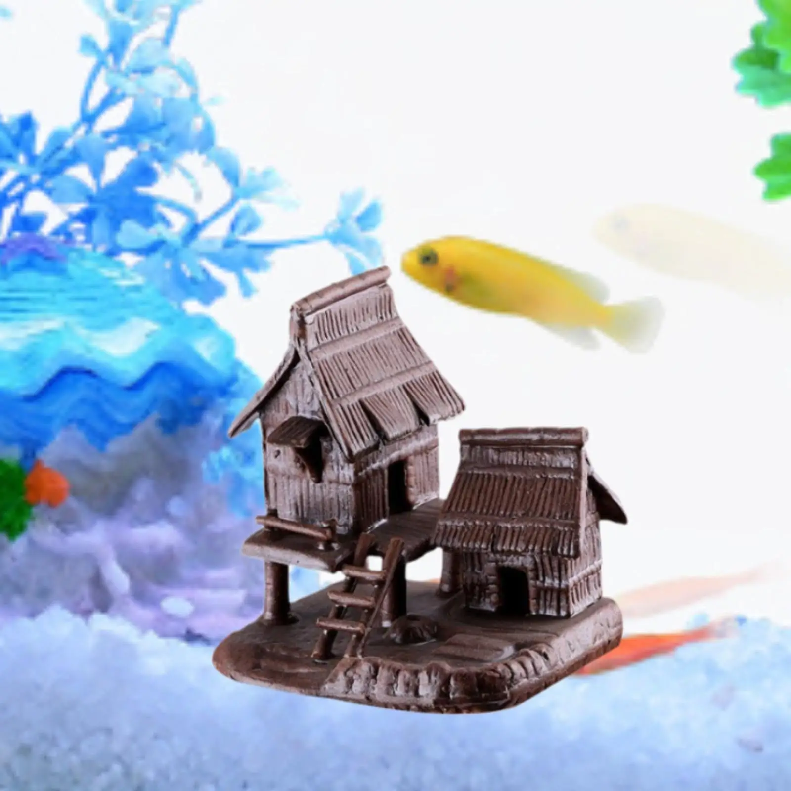Aquarium Decor Fish Tank Decoration Traditional Chinese Building Sculpture Aquarium Accessories Sturdy Hideout House for Home