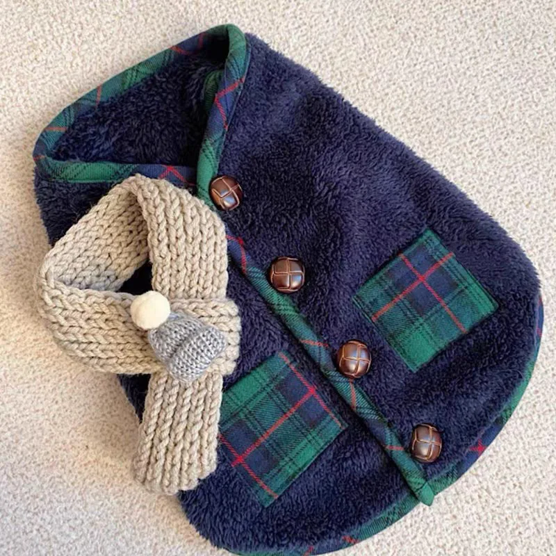 Ropa navideña para perros con bufanda, chaqueta cálida y bonita para cachorros, ropa gruesa para mascotas para perros pequeños y medianos, ropa para Chihuahua - imagen 4