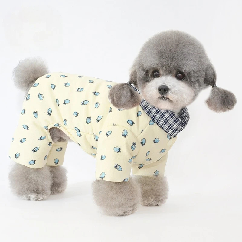 Abrigo acolchado de algodón de cuatro patas para mascotas, cálido y grueso, para cachorros, productos para mascotas, otoño e invierno