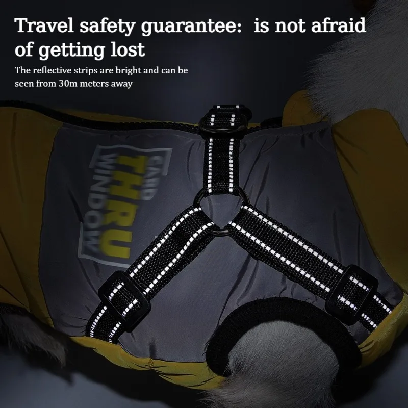 Abrigo para perro con anillo, ropa cálida de invierno para perros, algodón, cómoda, impermeable, a prueba de viento, ropa acolchada para perros, disfraz para cachorros - imagen 3