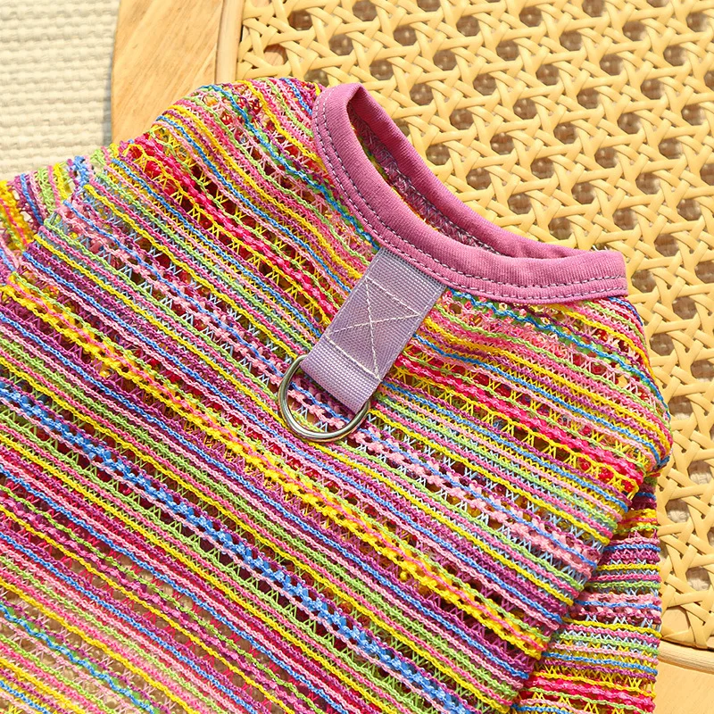 Ropa de tiras para perros, disfraz de verano, monos de malla, mono con anillo en D para niños y niñas, pijama de mono para cachorros y perros pequeños Chiwawa - imagen 2