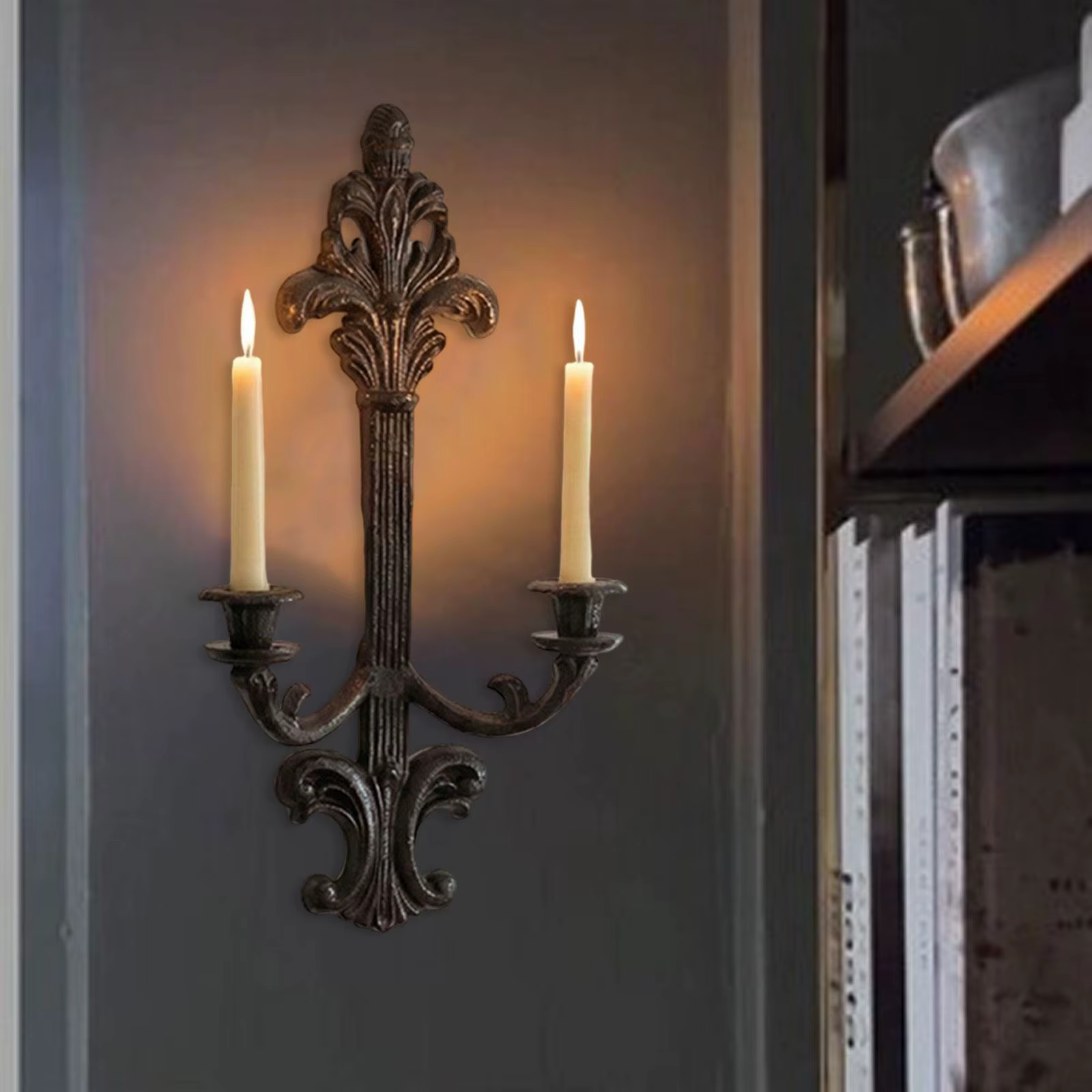 Portavelas de pared decorativo – Para salón y mesa - imagen 5