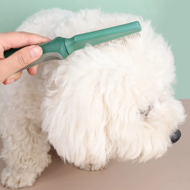 Peine removedor de pelo para perros, cepillo de Masaje para perros, peines de acero inoxidable para depilación de gatos, mango cómodo, cuidado de mascotas - imagen 3