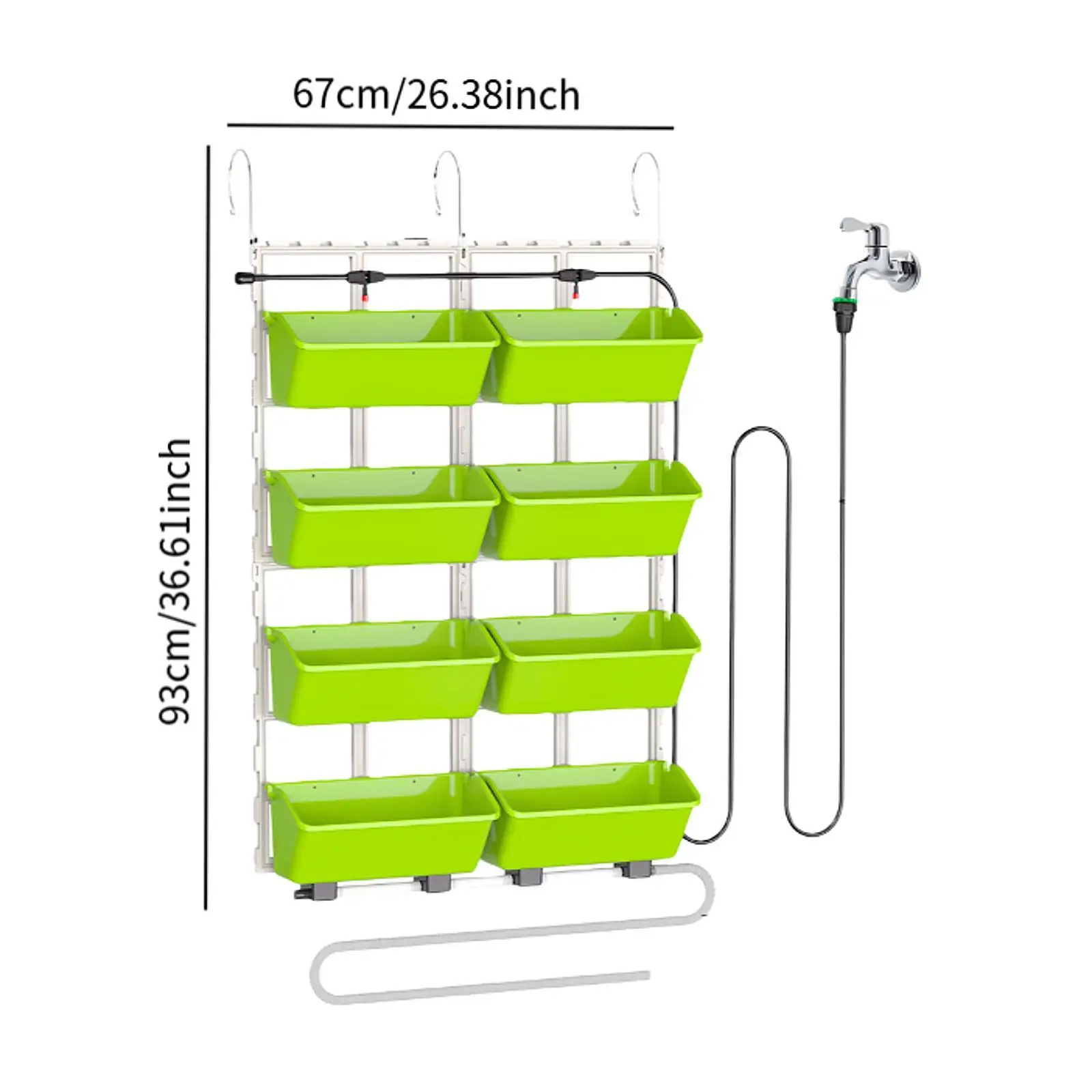 8 Pieces Garden Plant Pot Vertical Planter 4 Levels Raised Bed Self-draining