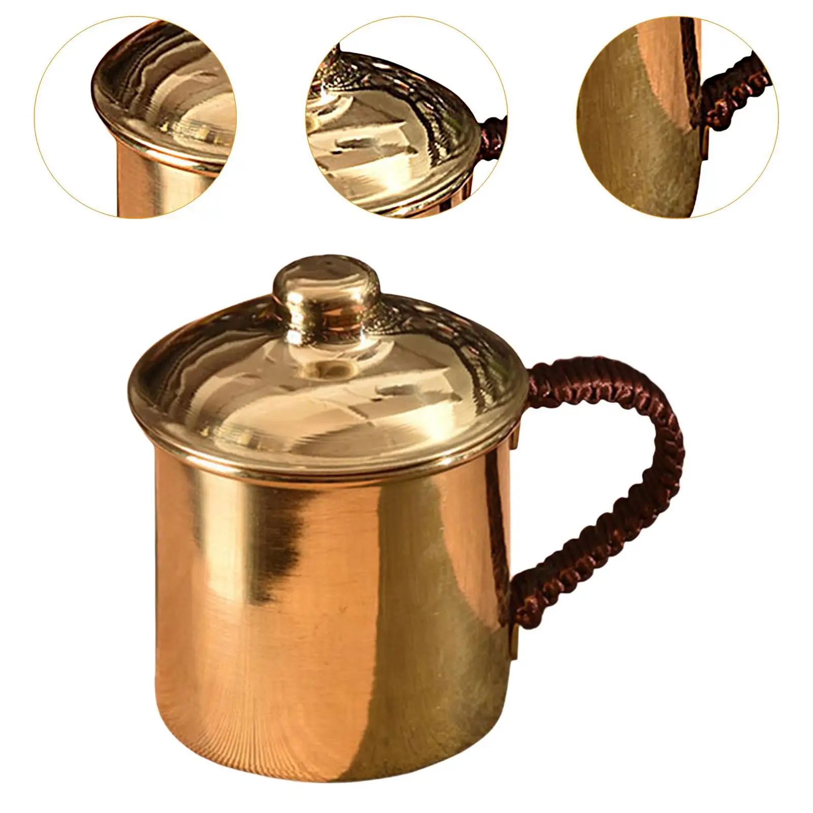 Handmade Pure Copper Cup Teaware Easy Clean Sturdy Practical Copper Coffee Mug for Milk Beer Tea Room Restaurant Coffee Shop
