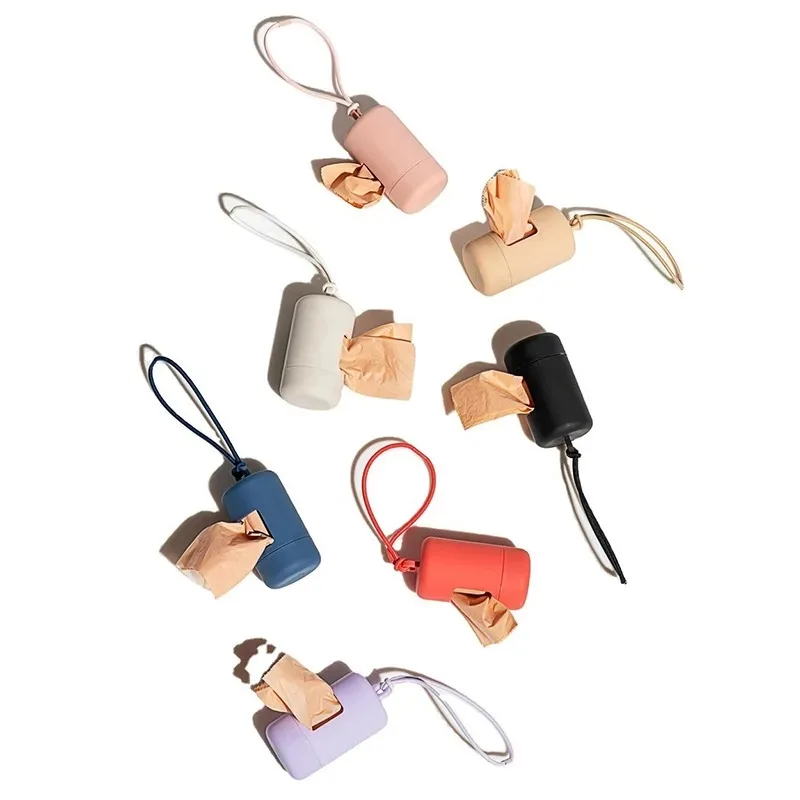 Bolsa de caca para perros, dispensador portátil de bolsas de basura para mascotas, soporte de basura para perros con estilo de lujo, suministros de limpieza - imagen 4