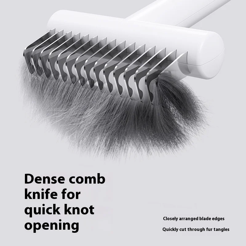 Cepillo de deshedding de primera calidad: construcción de ABS y acero inoxidable que deslizan a través de enredos fácilmente para todo tipo de capa - imagen 4
