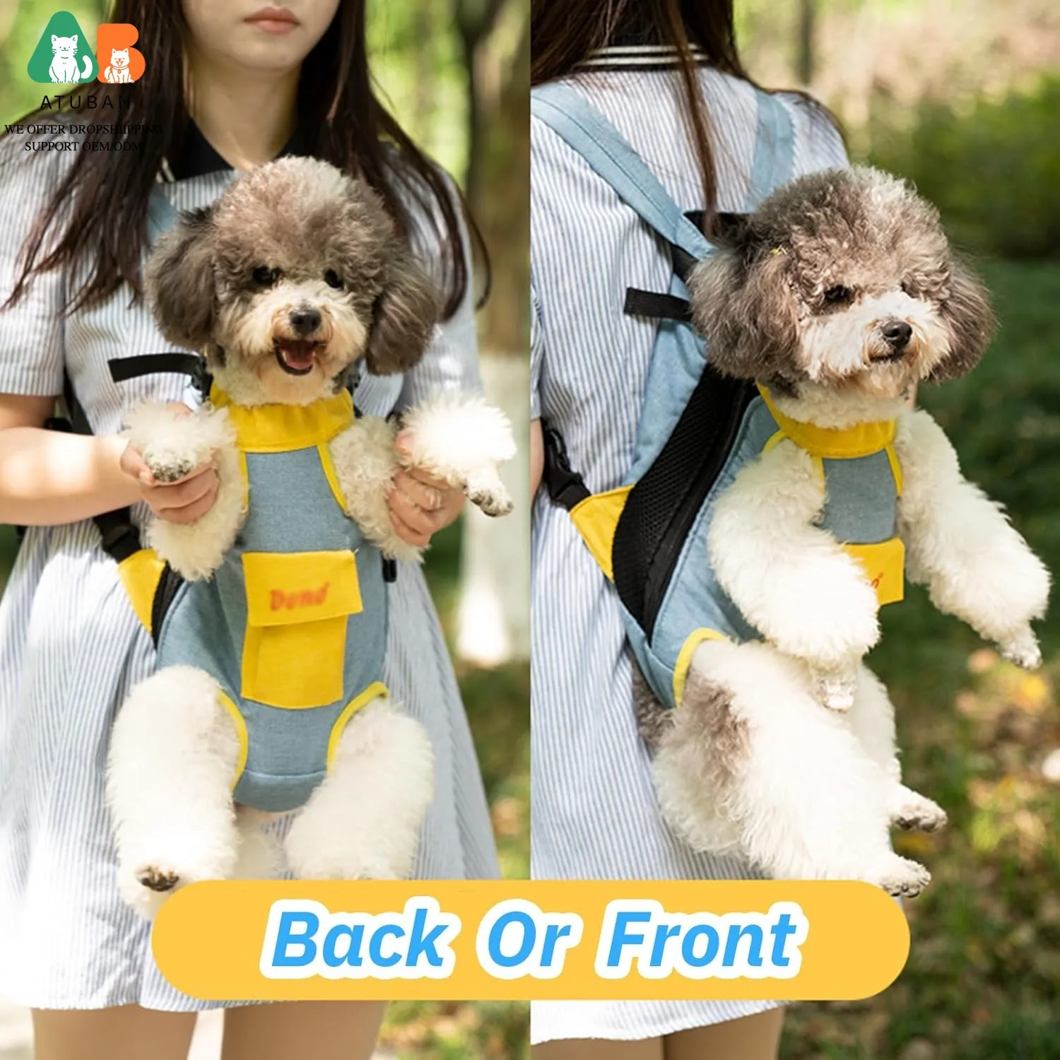 Mochila portamascotas con patas fuera para perros y gatos - imagen 4