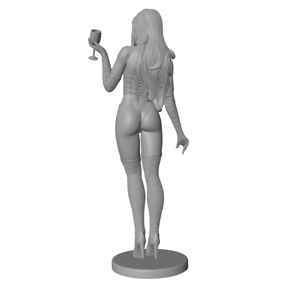 Estatua miniatura resina – Figura coleccionable Chica con taza - imagen 5