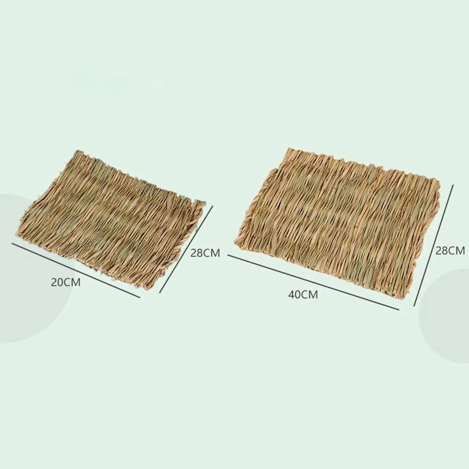 10 Pieces Rabbit Grass Mat Straw Hay Mats Bunny Bed Straw Woven Bed for Syrian Rat Chinchilla Squirrel Hedgehog Guinea Pig
