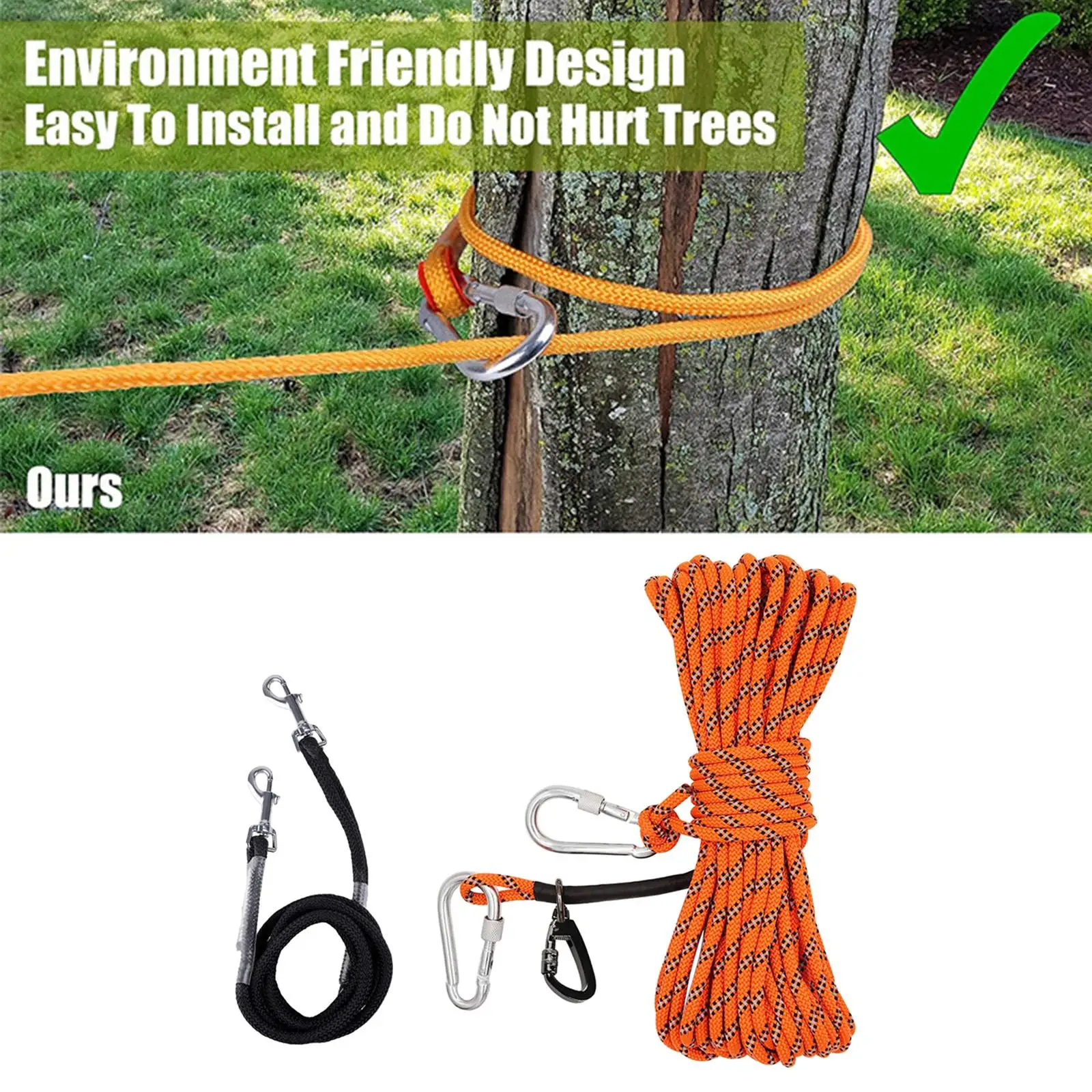 Cable de amarre para perros, deslizamiento suave para actividades al aire libre, Camping, Montañas - imagen 3
