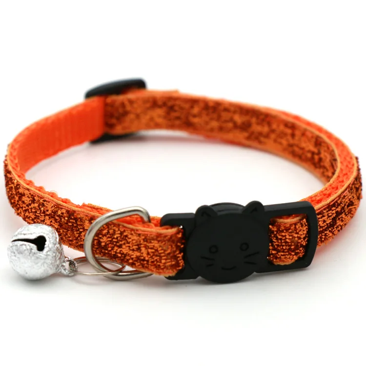 Collar de gato brillante con cara de campana Multicolor, cierre de seguridad, Collar canario de gato, puede colgar la etiqueta para evitar que se pierda, accesorios para mascotas - imagen 2