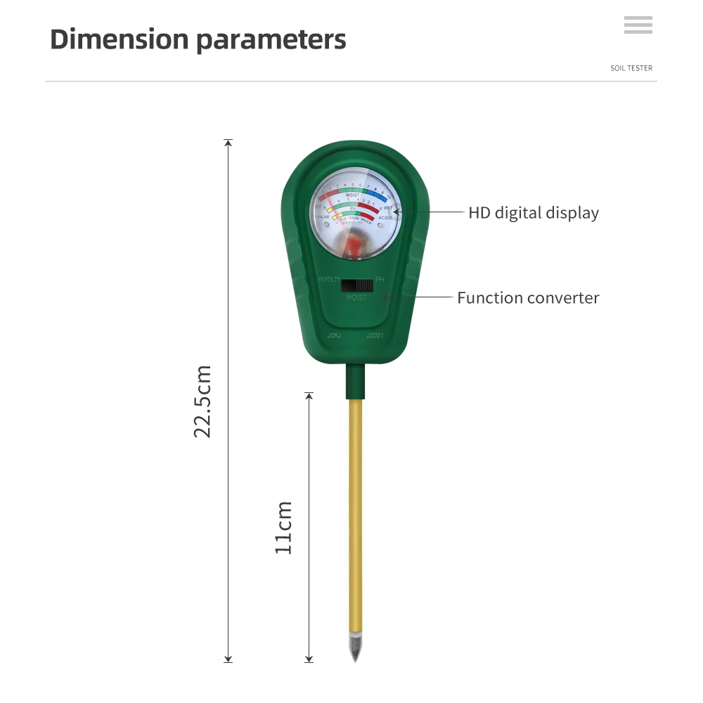 Medidor de PH feril de humedad del suelo 3 en 1, probador de humedad, Sensor de Metal, Detector de suelo para herramienta de plantación de jardín, No requiere batería - imagen 2