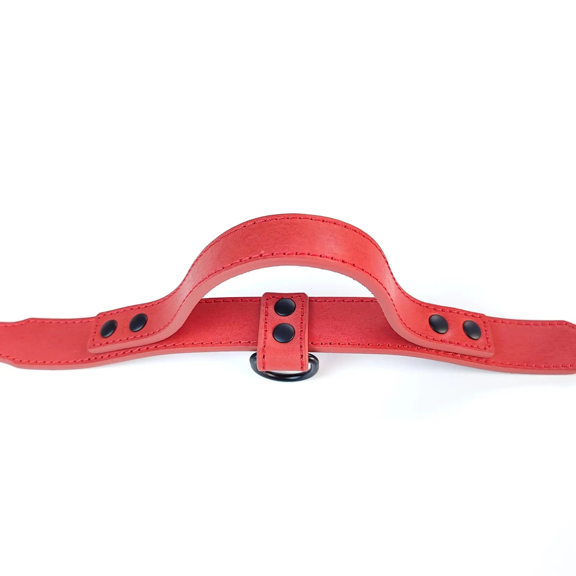 Collar de cuero para perro con mango de Control, collares sin tirones para perros auténticos y resistentes con Collar de entrenamiento para caminar para perros Buck de Metal - imagen 3