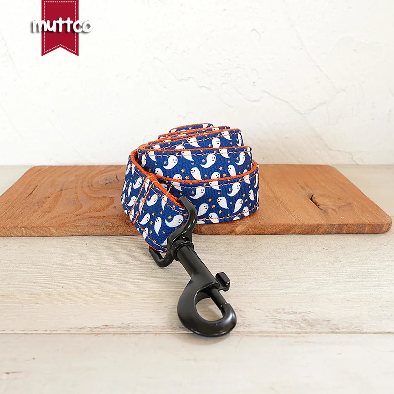 Collar de perro con hebilla de metal grabada MUTTCO, collar con etiqueta de identificación de perro personalizado con fantasma blanco bonito, placa de identificación de 5 tamaños, antipérdida para mascotas UDC212 - imagen 3