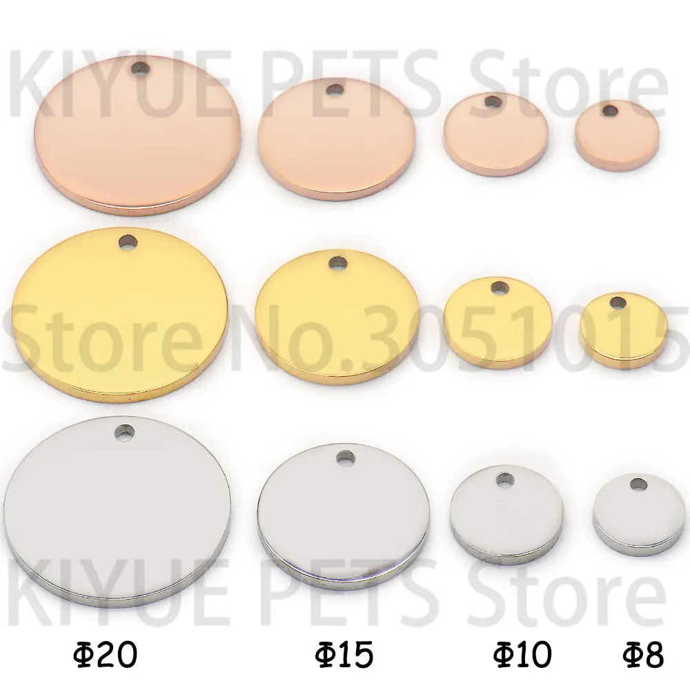 100 unids/lote etiqueta grabable de acero inoxidable para collar etiquetas de estampado de placa en blanco para dijes de logotipo personalizado etiqueta de identificación de mascota joyería DIY - imagen 2