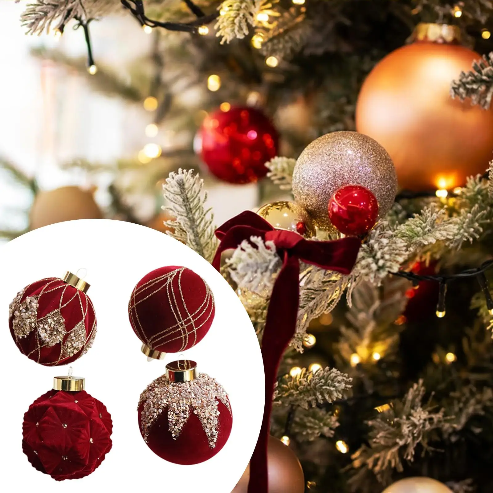 Velvet Christmas Ornament Xmas Decoration,Sturdy,Home Decor,Elegant Xmas Tree Ornament Decorative for Holiday Festivals Decor