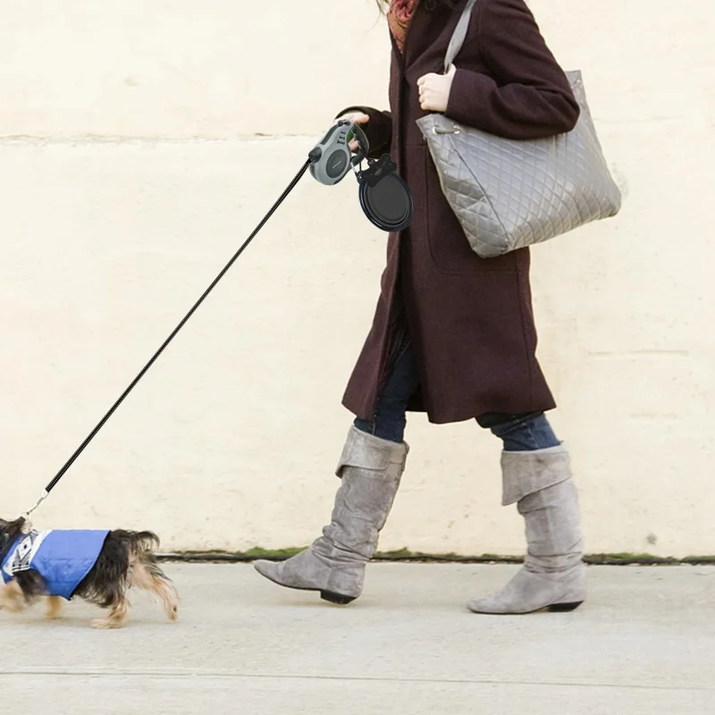 Correa duradera para perros pequeños y medianos, cuerda de nailon retráctil automática, extensión de plomo para gatos, ruleta para caminar y correr, 5m - imagen 4