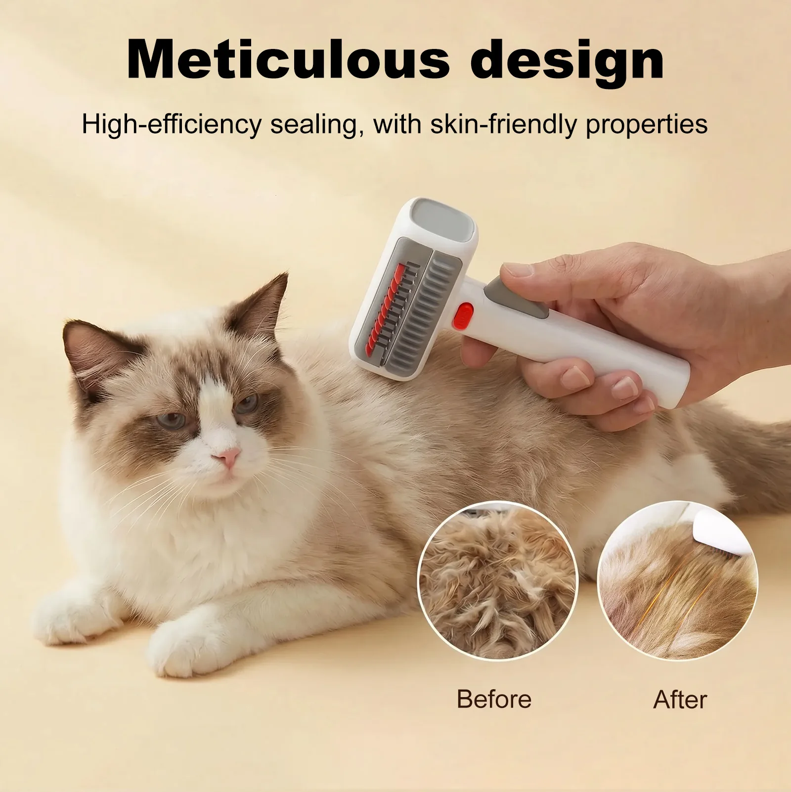 Cepillo quitapelos 2 en 1 para perros y gatos con giro 360 - imagen 3