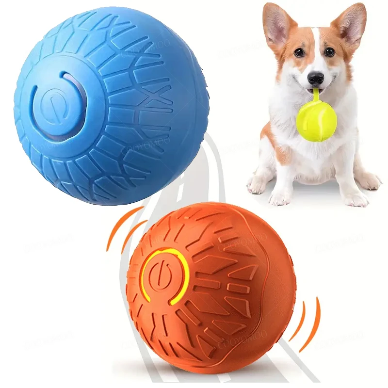 Pelota de juguete inteligente para perros, interactiva automática, con rodamiento electrónico, recargable por USB, que rebota en movimiento para cachorros a perros grandes, juguete para masticar