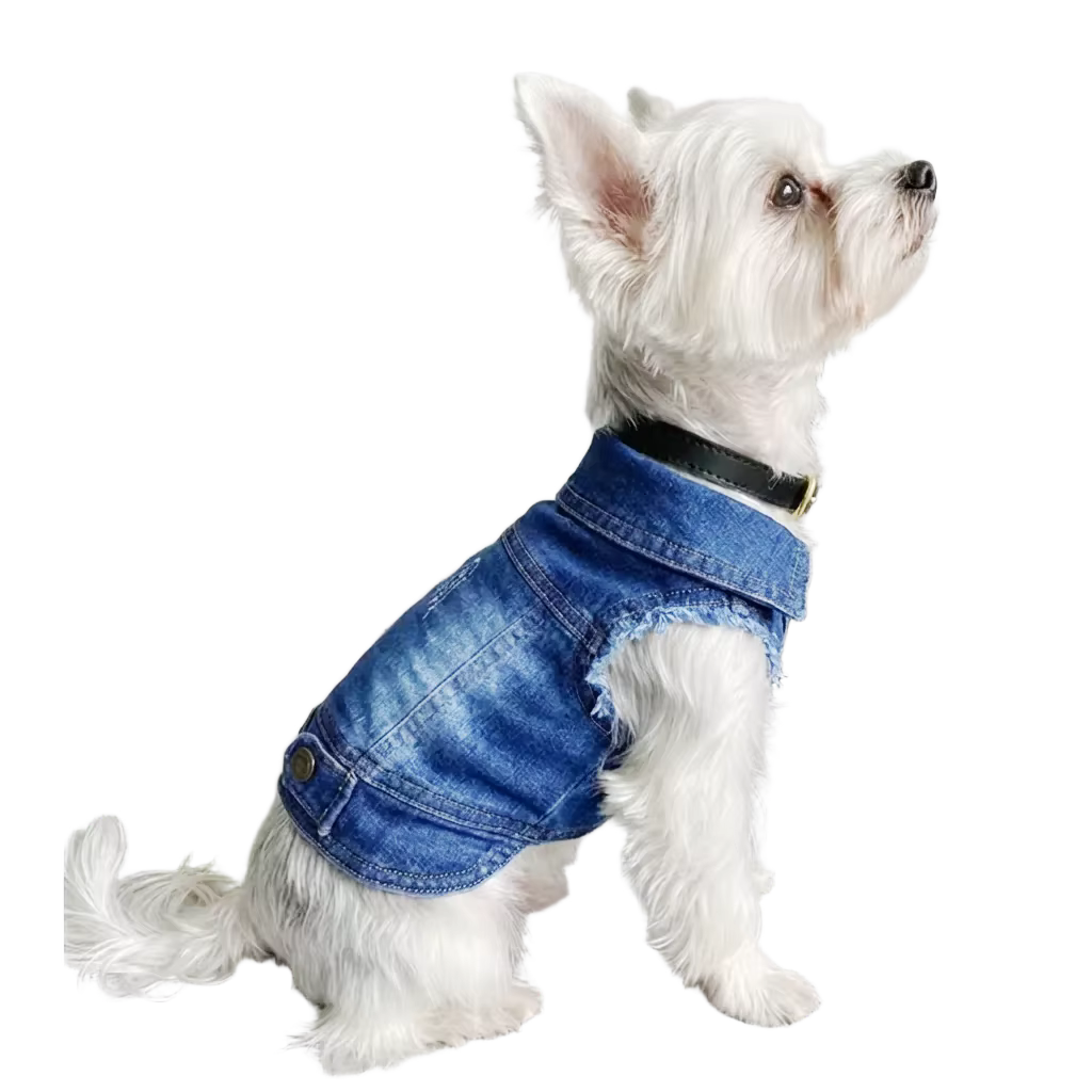 Chaqueta vaquera vintage para perro y gato – Abrigo de mezclilla primavera - imagen 5