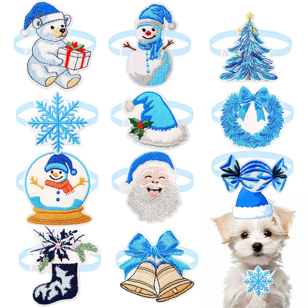 50 Uds. Pajaritas de invierno para perros, decoraciones navideñas para el cuidado de perros, pajarita ajustable para perros pequeños y cachorros, corbatas para perros y mascotas