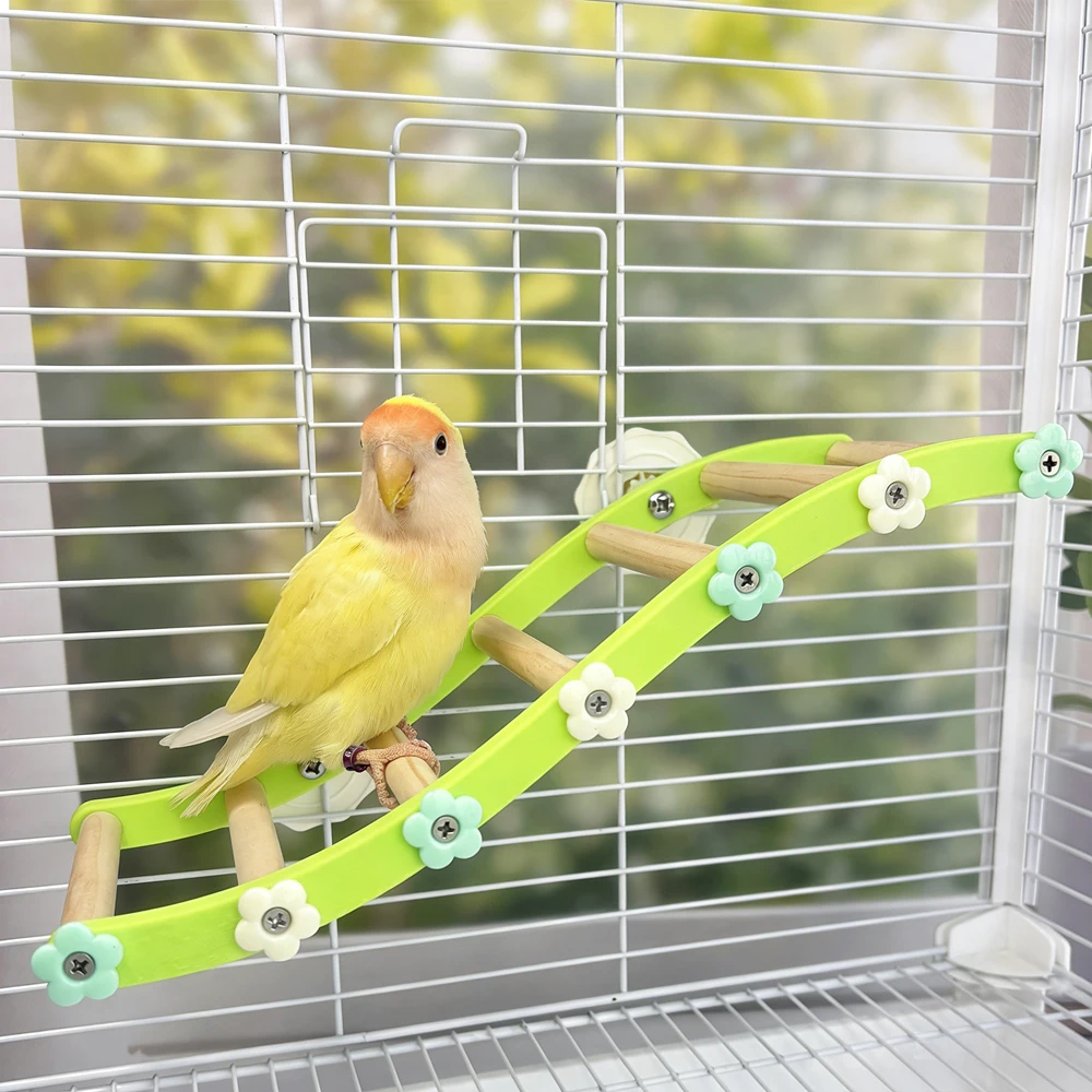 Escalera y puente floral para jaula de loros y periquitos – accesorio decorativo - imagen 3