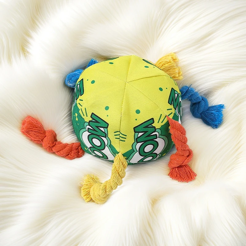 Juguete para masticar con cuerda de algodón arcoíris: cuerda dental anudada no tóxica para masticadores agresivos, juego interactivo y limpieza de dientes - imagen 4