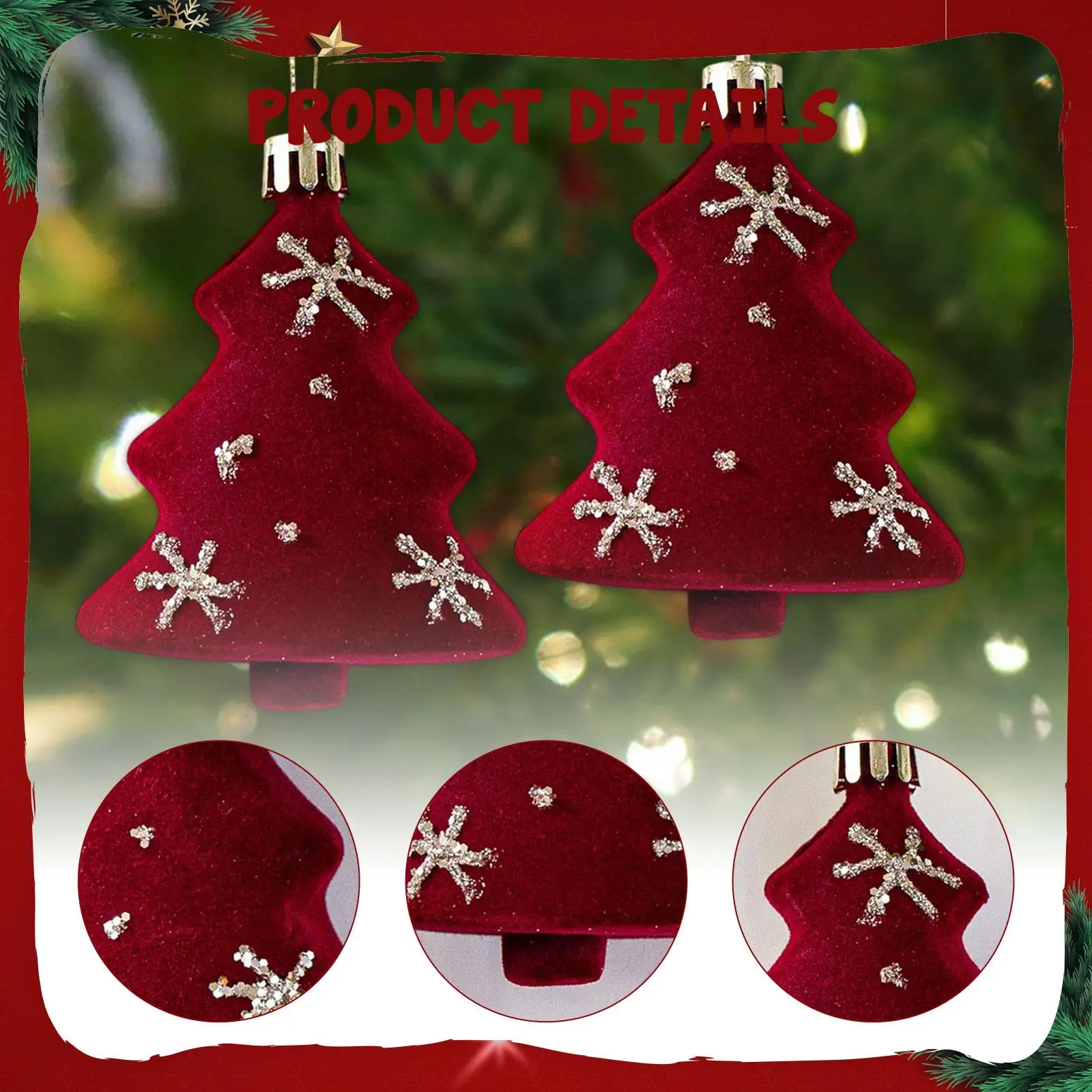 2 Pieces Christmas Tree Hanging Decorations Party Supplies Photo Props Pendants Christmas Baubles for Fireplace Outdoor New Year - imagen 5