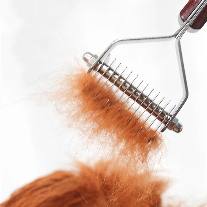 Suministros para mascotas, removedores de pelo, cortador de nudos, cepillo de aseo, peine para perros con mango de madera, accesorios para gatos - imagen 3