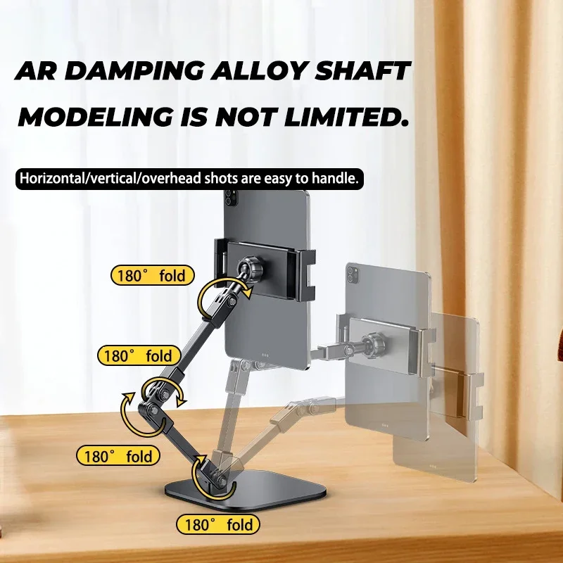 Soporte para tableta y teléfono móvil, giratorio 360, retráctil, plegable, estable, escritorio, aprendizaje en vivo, reloj de oficina, TV, soporte para mocasines - imagen 3