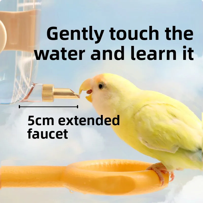 Tetera para loros, dispensador de agua, Pin de disparo automático para pájaros, alimentador de agua Universal para Chinchilla, productos para mascotas, suministros de botellas para pájaros - imagen 3
