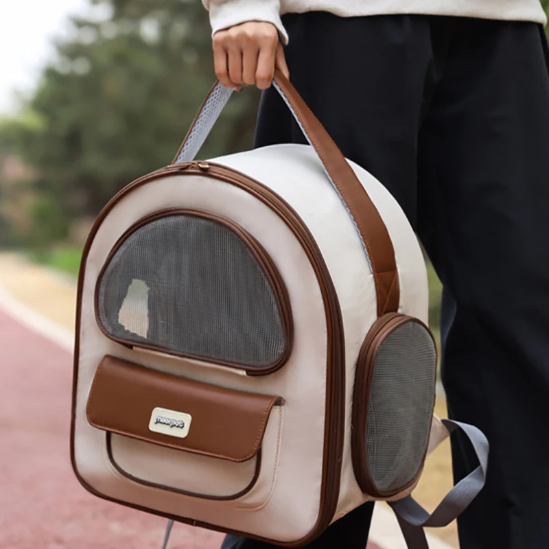 Mochila portátil plegable para gatos, bolso transpirable para mascotas, gran capacidad, suministros para mascotas - imagen 4